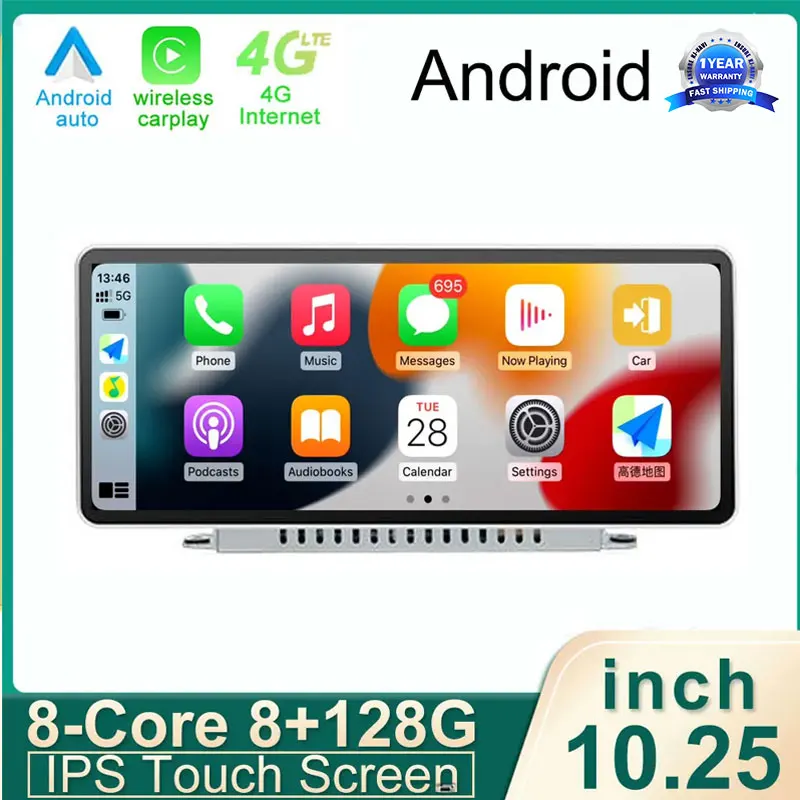 Для Audi A4L A4 A5 B8 2017-2018 Android 14 Сенсорный Экран Автомобильные аксессуары