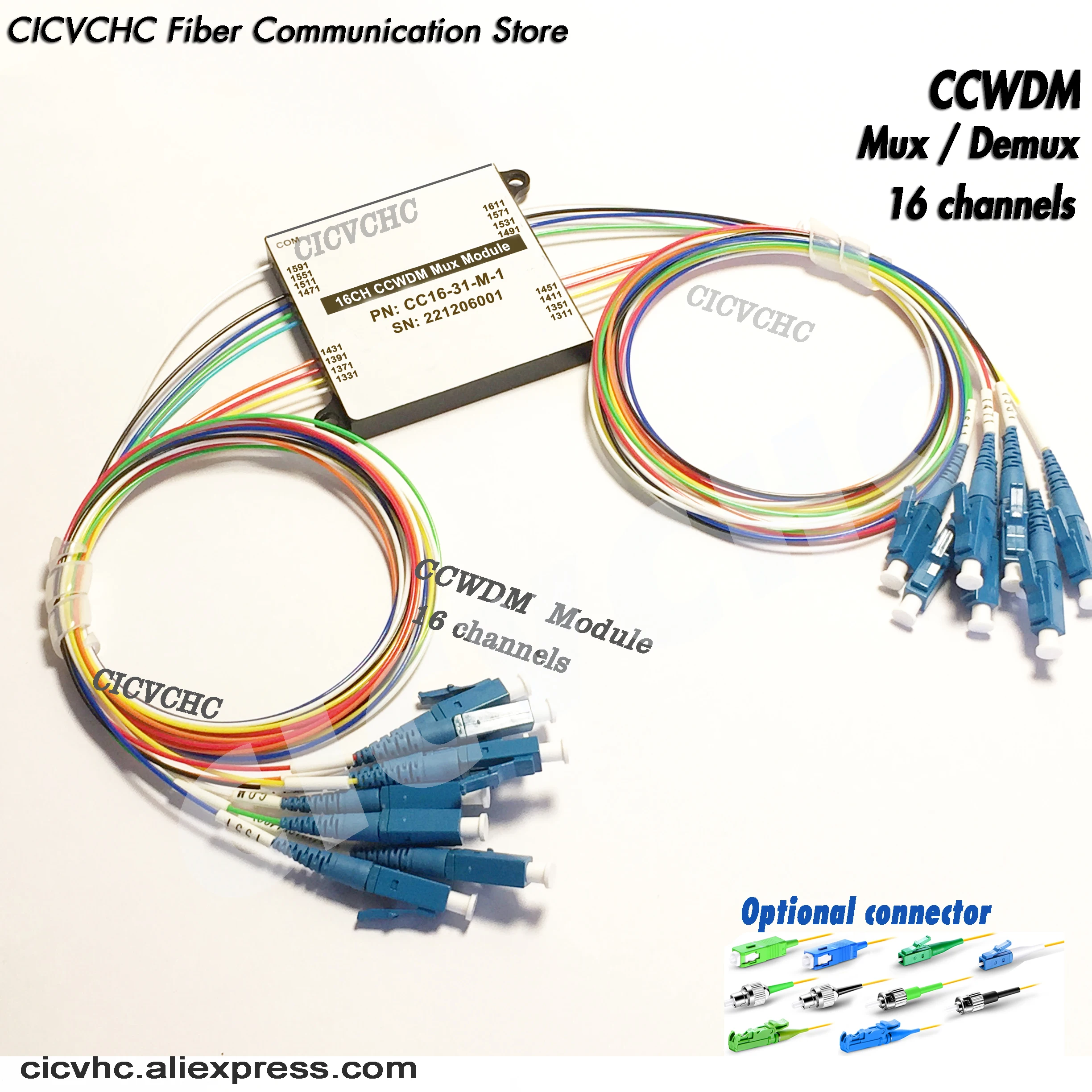 CCWDM module 16 Channel with Free-space Compact CWDM Mux/Demux with LC, SC, FC connector