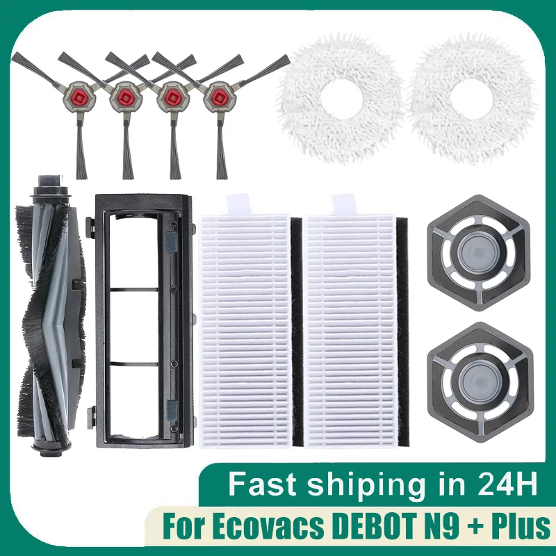 

For Ecovacs Deebot OZMO K10 N9+ Yeedi DVX46 Sweeping Robot Vacuum Cleaner Parts Hepa Filter Mop Cloth Side Main Brushes Cover