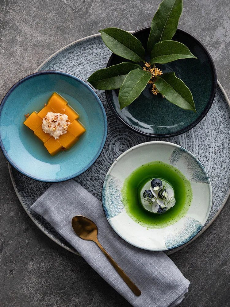 

small Creative plate dish Nordic household ceramic dish personality tableware snack dish bone dish dipping dish