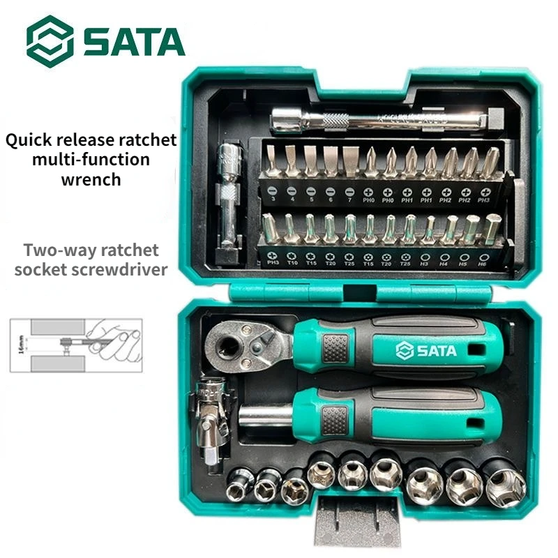 

Youpin SATA Sleeve Set 6.3mm Ratchet Socket Screwdriver Wrench Kit DIY Household Repair Tools Magnetic Screw Driver Bits Tool