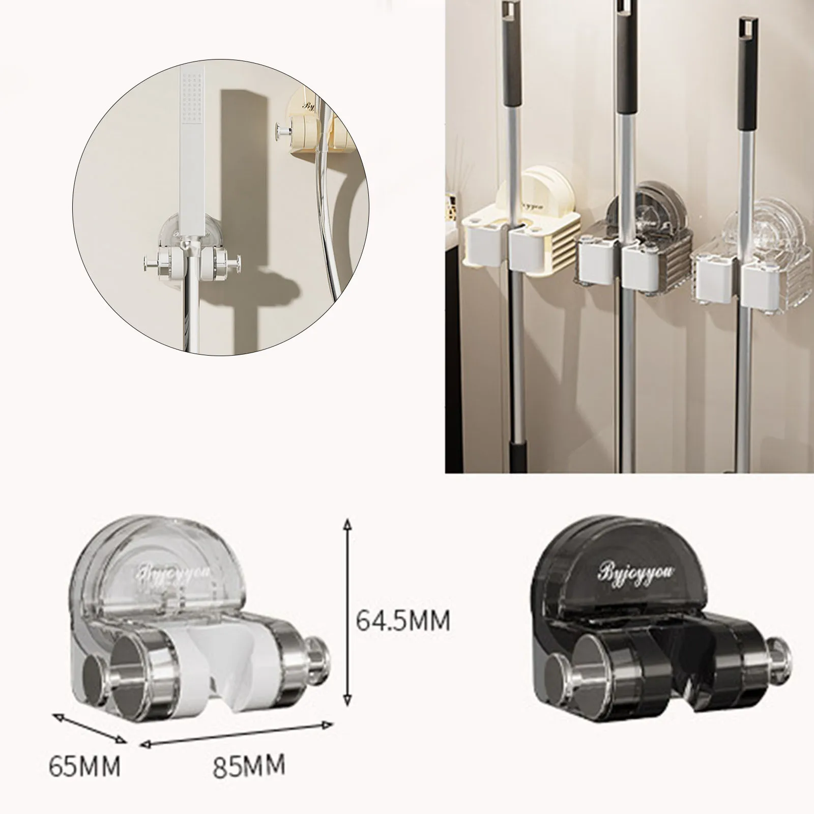 

1pc Suction Cup Type Shower Bracket Holder Non Perforated Wall Mounted Fixed Shower Nozzle, Adjustable Shower God