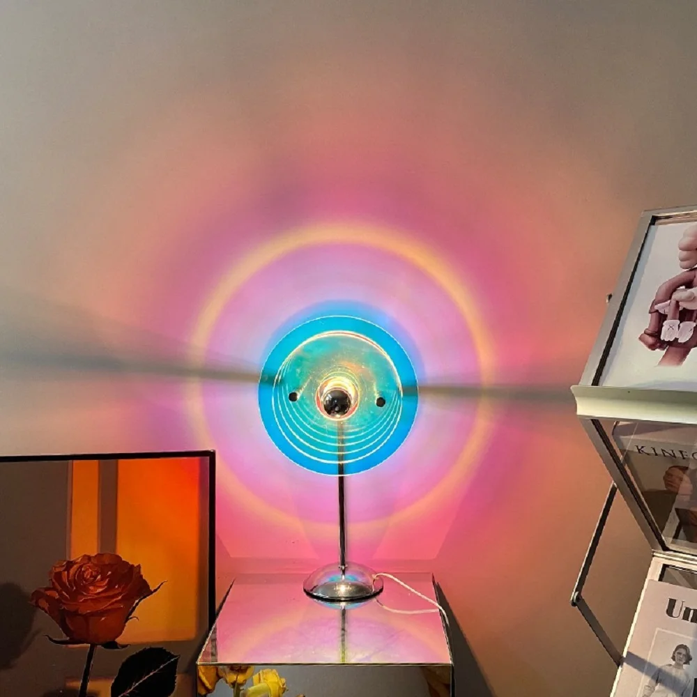

Projection table lamp sunset home decoration led atmosphere lamp USB rainbow photography lighting live broadcast decoration lamp