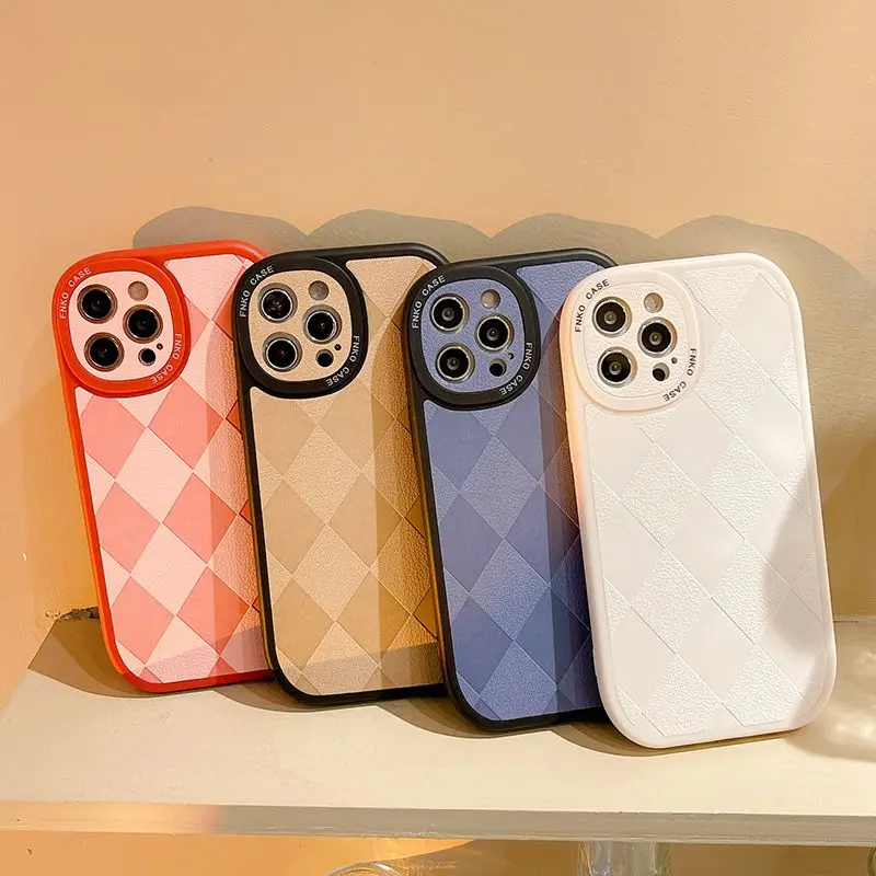 

Diamond Lattice Pattern Case For Iphone 11 12 13 Pro Max Silicon Anti Fall For Iphone 7 8 Plus XR X XS Max Fashion Case