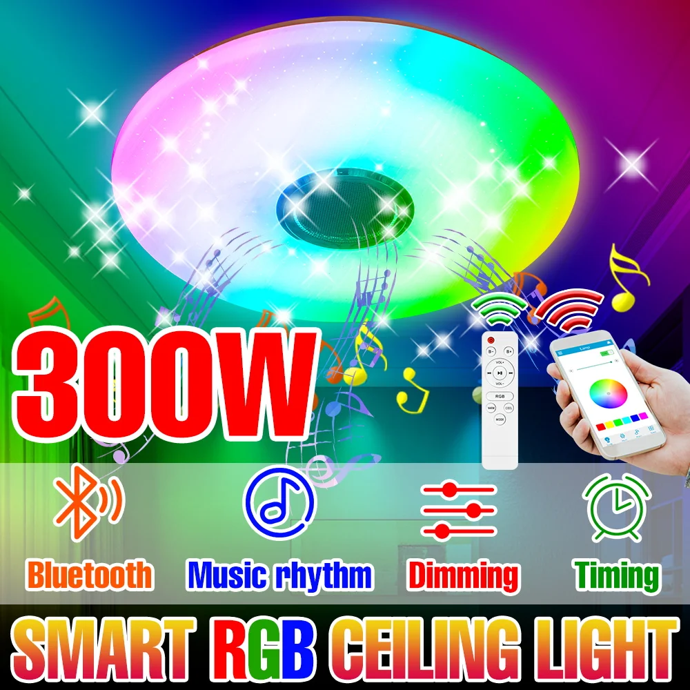 Led Chandelier Smart RGB Ceiling Light 220V LED Recessed Night Lamp Color Changing Light Bulb APP Remote Spotlight For Bedroom