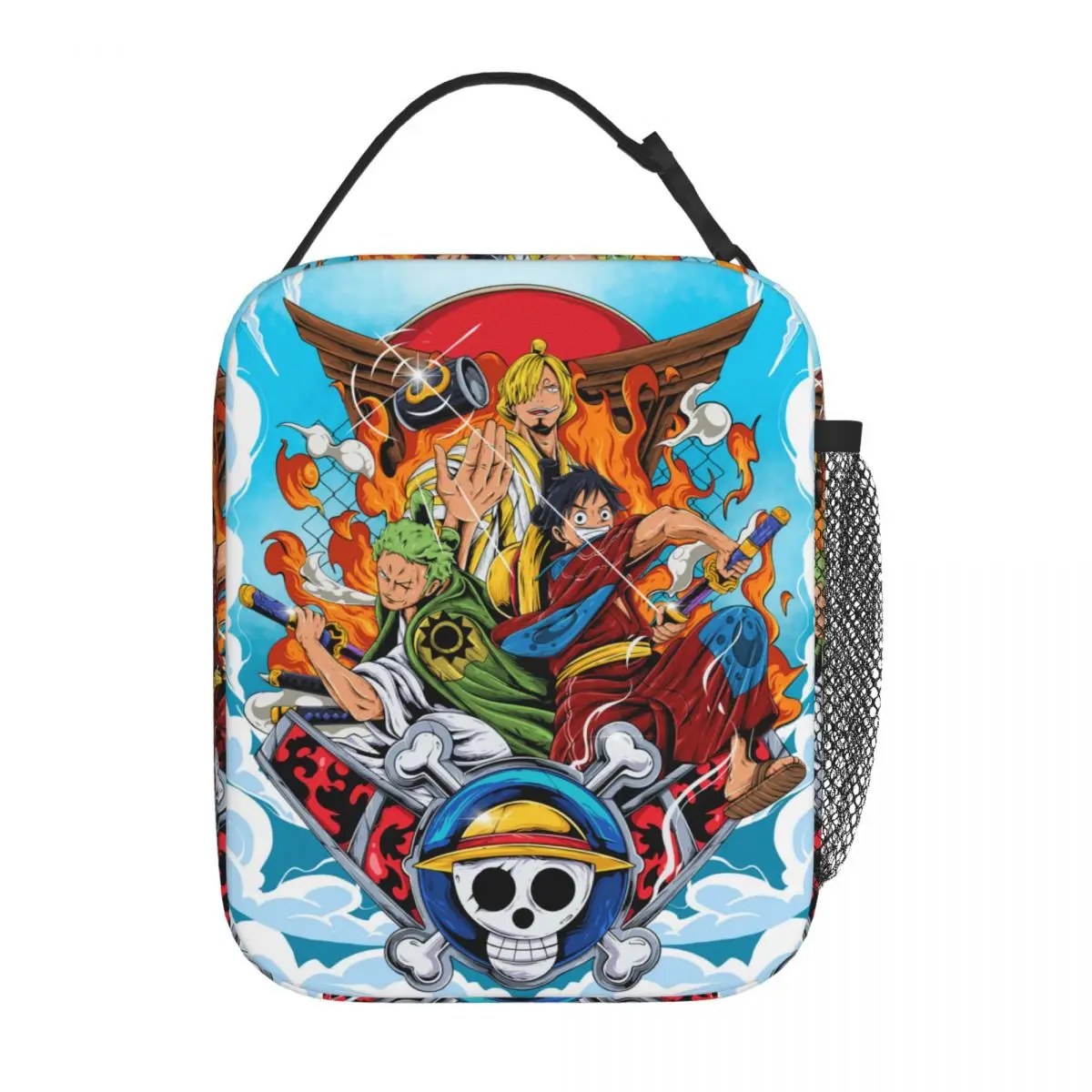 

Luffy Sanji Zoro One Piece Anime Insulated Lunch Tote Bag Lunch Container Portable Cooler Thermal Lunch Box Picnic