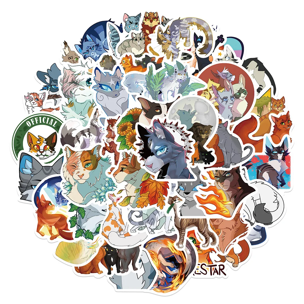 

10/30/52pcs Warriors Cats Cartoon Stickers Cute Animal Anime Graffiti Decals DIY Laptop Phone Planner PVC Fun Kids Sticker Toy