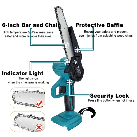 Аккумуляторная цепная пила PATUOPRO 6 дюймов для Makita 18В