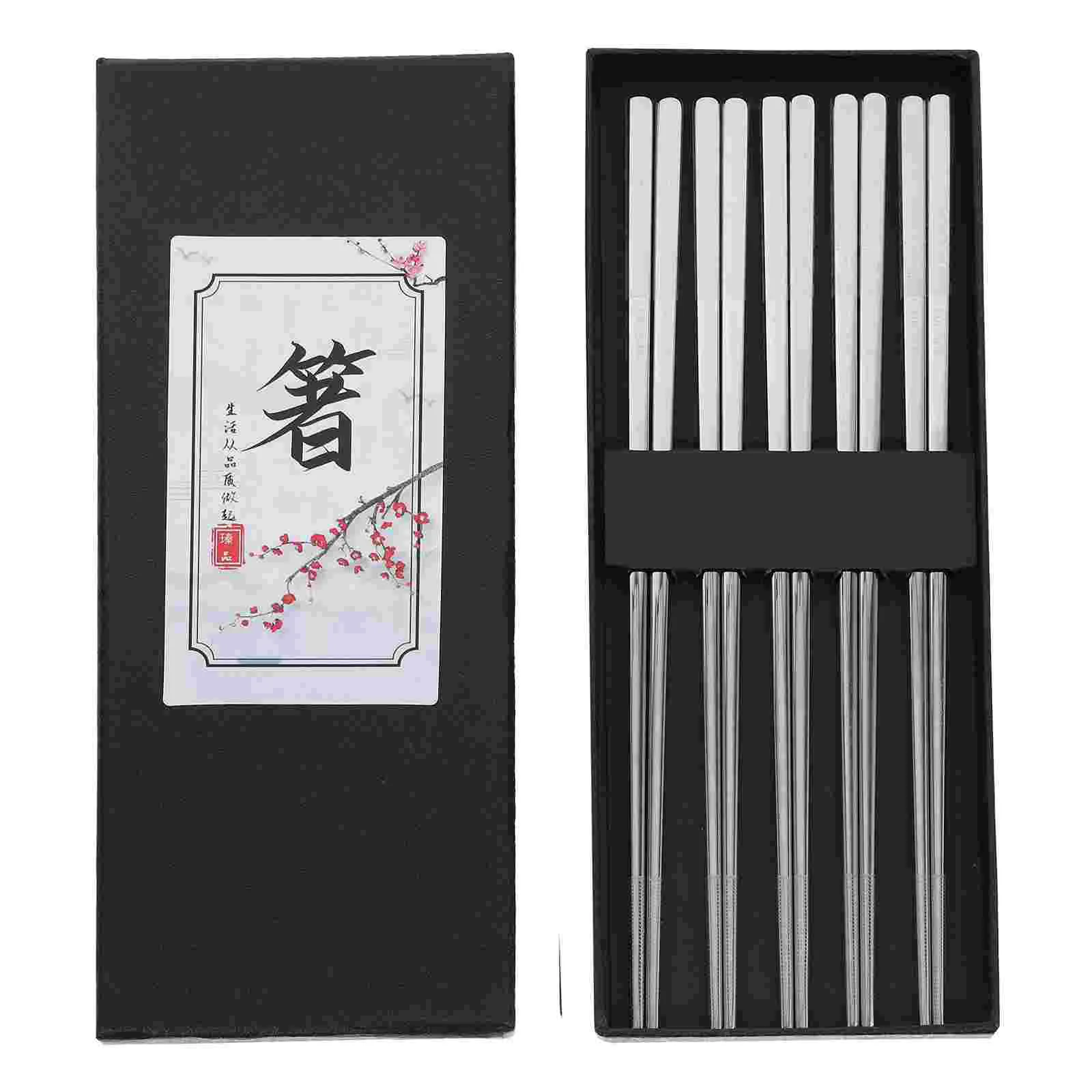 

5 Pairs Chopsticks Steel Chopsticks Hot Pot Chopsticks Eating Chopsticks Frying Chopsticks Asian Chopstickss