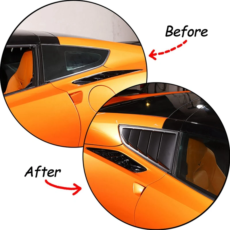 Жалюзи заднего бокового окна автомобиля для Chevrolet Corvette C7 2014-2019 треугольные жалюзи