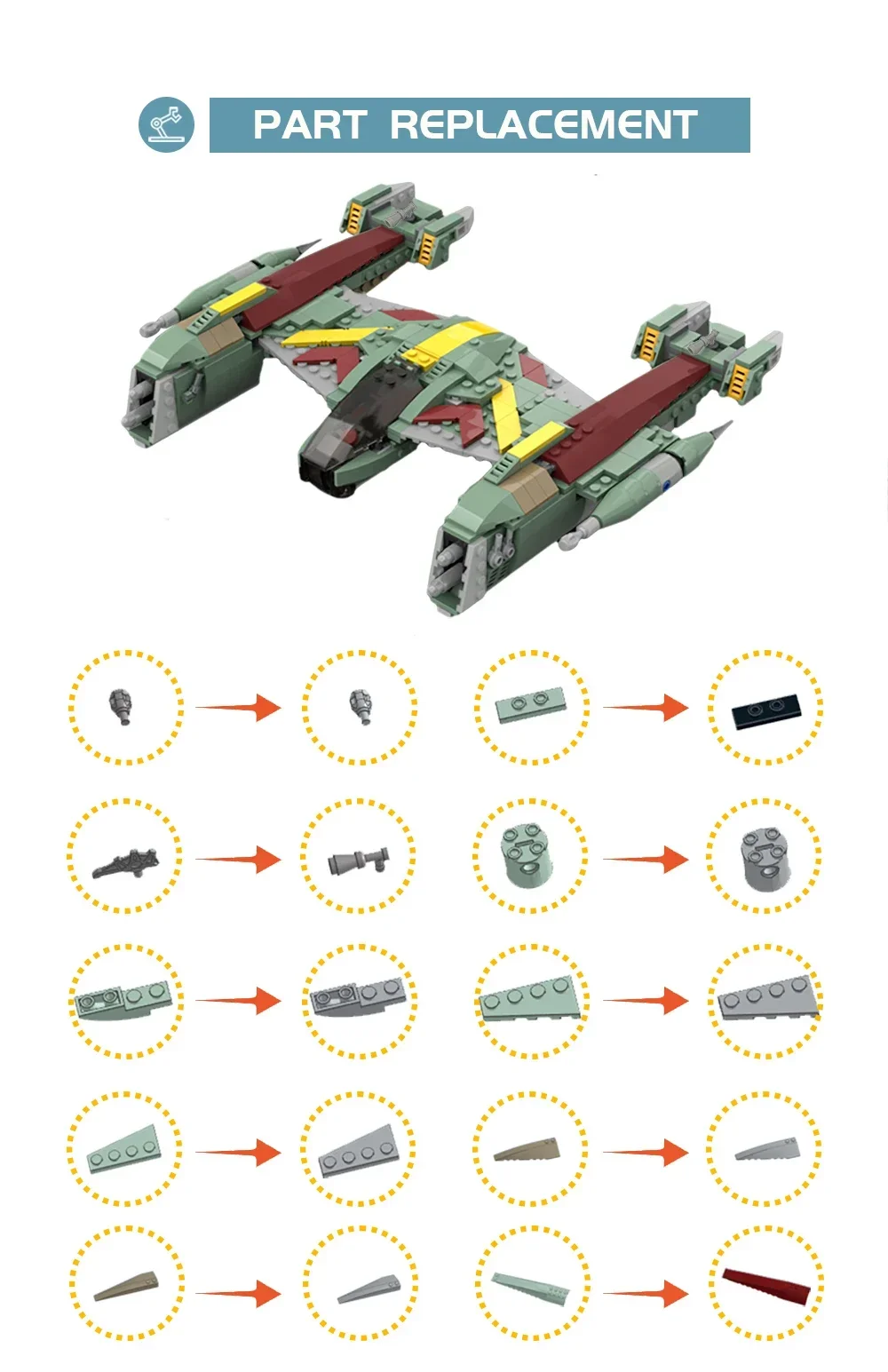 Конструктор MOC Rebel Fighter сапбэна Xanadu строительные блоки набор космических войн