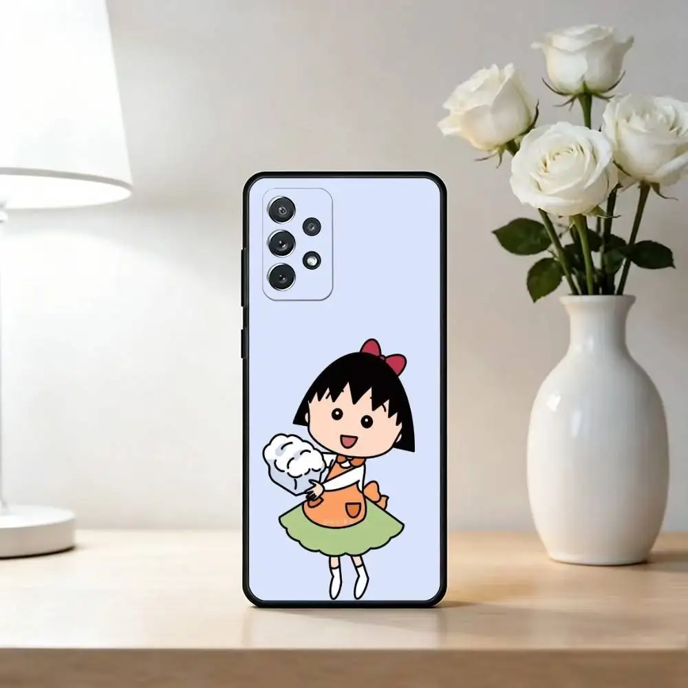 Чехол для телефона C-Chibi Maruko-chan для Samsung S25, S24, S21, S22, S23, S30, Ultra, S20, Plus, Fe, Lite, Note, 10, черный чехол (art.: 3920daed823ff) - 3920daed823ff