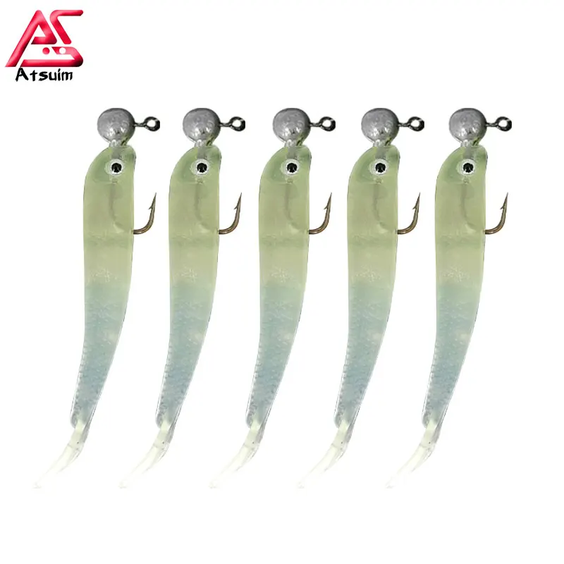 

AS Cluster Soft Lure Jig Head T Tail Fishing Bait Pesca Wobbler Metal Fish Sea Bass Leurre Tackle Swim Cast Bait