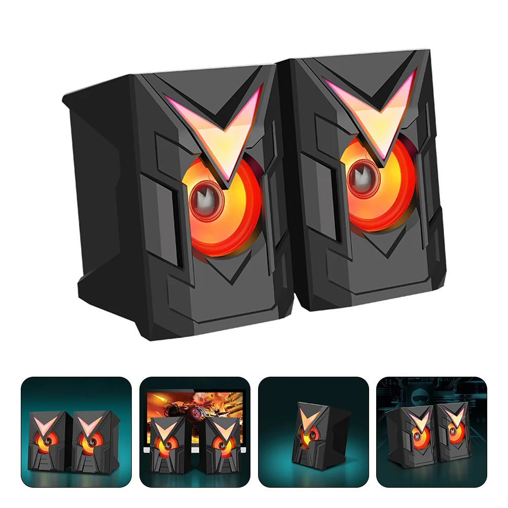 

2pcs Phone Computer Speaker Compact Household Office RGB USB Computer Speaker