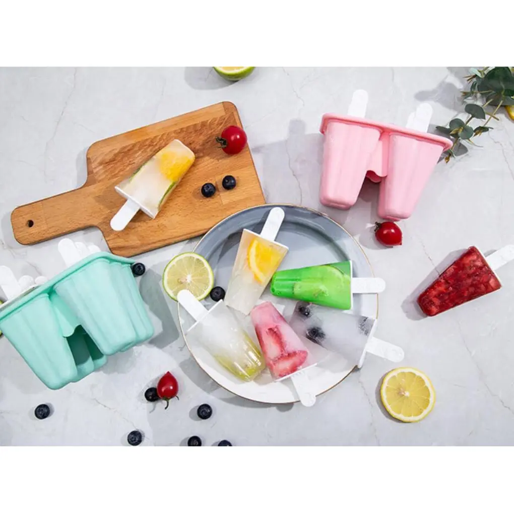 

6 Cavity Food Grade Popsicle Silicone Molds Homemade Kitchen DIY Silicone Popsicle Mold Frozen Ice Pop Cream Maker