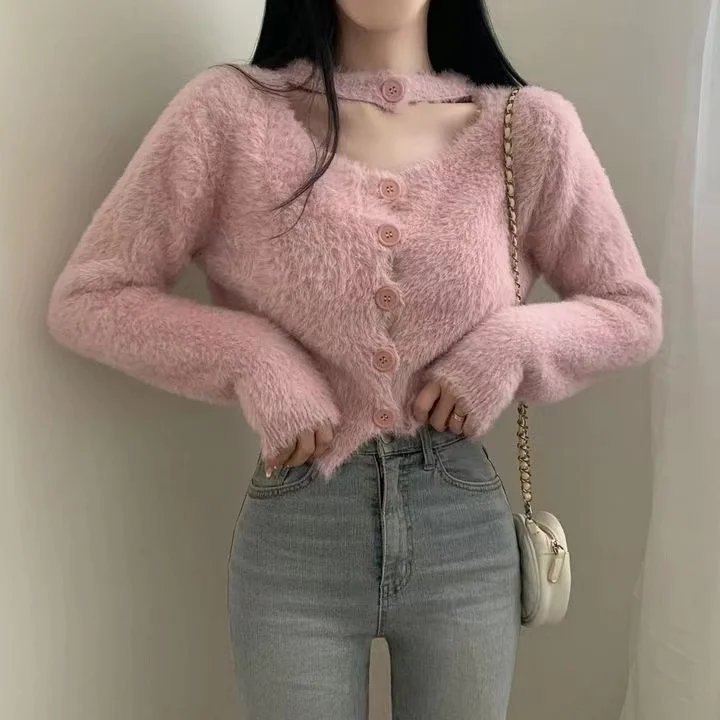 

Sweet Women Cardigan Jackets Pull Femme Japanese Fashion Tunic Long Sleeve Sueter 2023 Roap Mujer Knit Sweater Y2k Tops