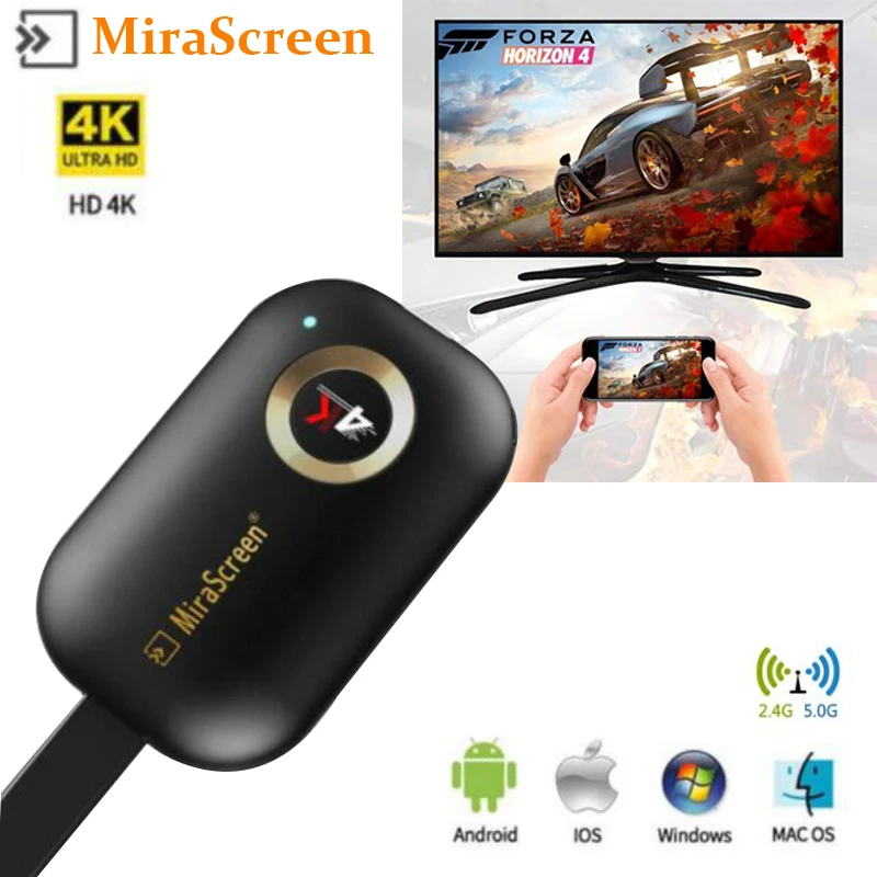 

Miracast беспроводной ТВ-Стик HDMI-совместимый 4K 2,4G/ресивер 5G Anycast Wifi Dongle Mirror Screen Streamer для проектора HD TV