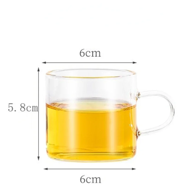 Однотонная кружка из боросиликатного стекла с ручкой 100 мл