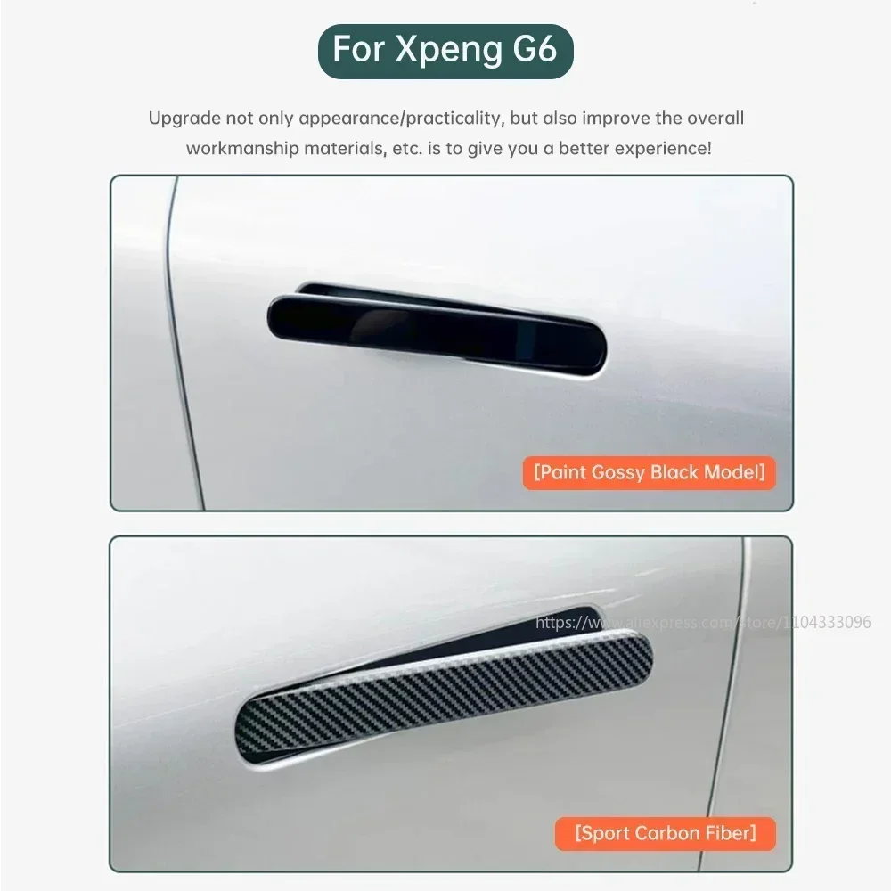 Для Xpeng G6 2023 2024 Xiaopeng ярко-черная дверная ручка наклейка защита от царапин