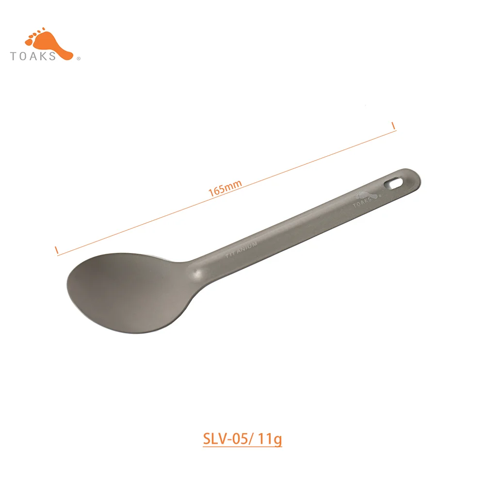 

TOAKS Titanium Outdoor Camping Equipment SLV-05 Spoon Lightweight Picnic & Household Dual-Use Tableware Dinnerware 165mm 11g