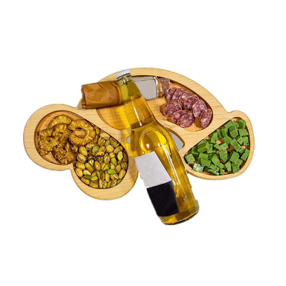 Hen Party Supplies Wooden Aperitif Board Snack Plate Food Serving Tray Steak Barbecue Pizza Beer Holder Charcuterie Platter Tool