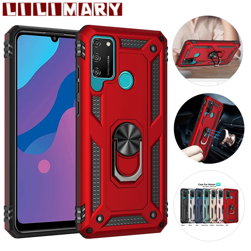 

Shockproof Phone Case For Huawei Honor 50 Lite 20 10Lite 9X Pro 9S 9A Military-Grade Anti-Drop Ring Cover For Honor 8S 8A Play4T