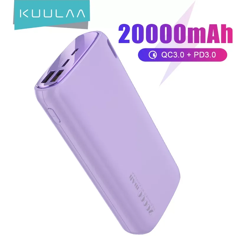 

NEW2023 KUULAA Power Bank 20000mAh Portable Charger Powerbank Cell Phone Portable External Battery Charger Poverbank for iPhone