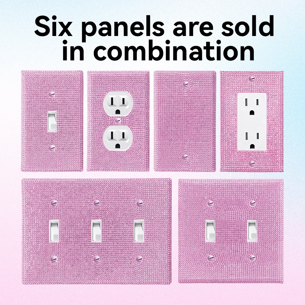 Настенная панель-1 шт. разнообразные стили розовая Бриллиантовая крышка розетки