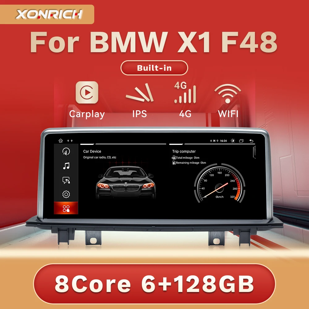 6ГБ Carplay Android 11 Мультимедиа-радио для BMW X1 F48 2016 2017 Система NBT 10,25" IPS Навигация RDS GPS Автомагнитола