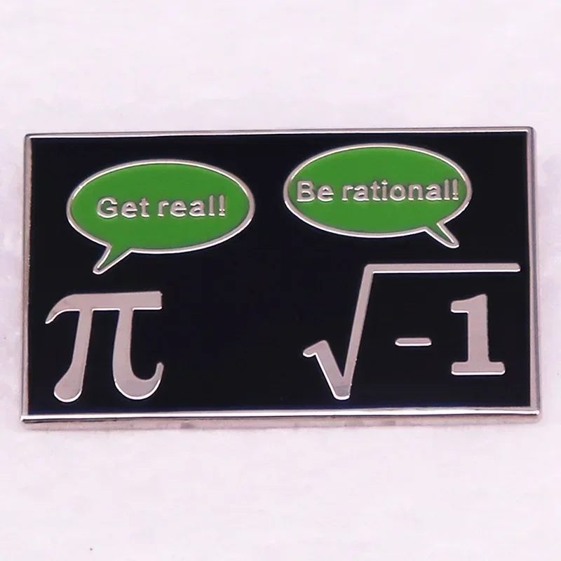 

Funny Mathematical Symbols Square Mini Metal Enamel Backpack Bag Lapel Badge Brooch Pin