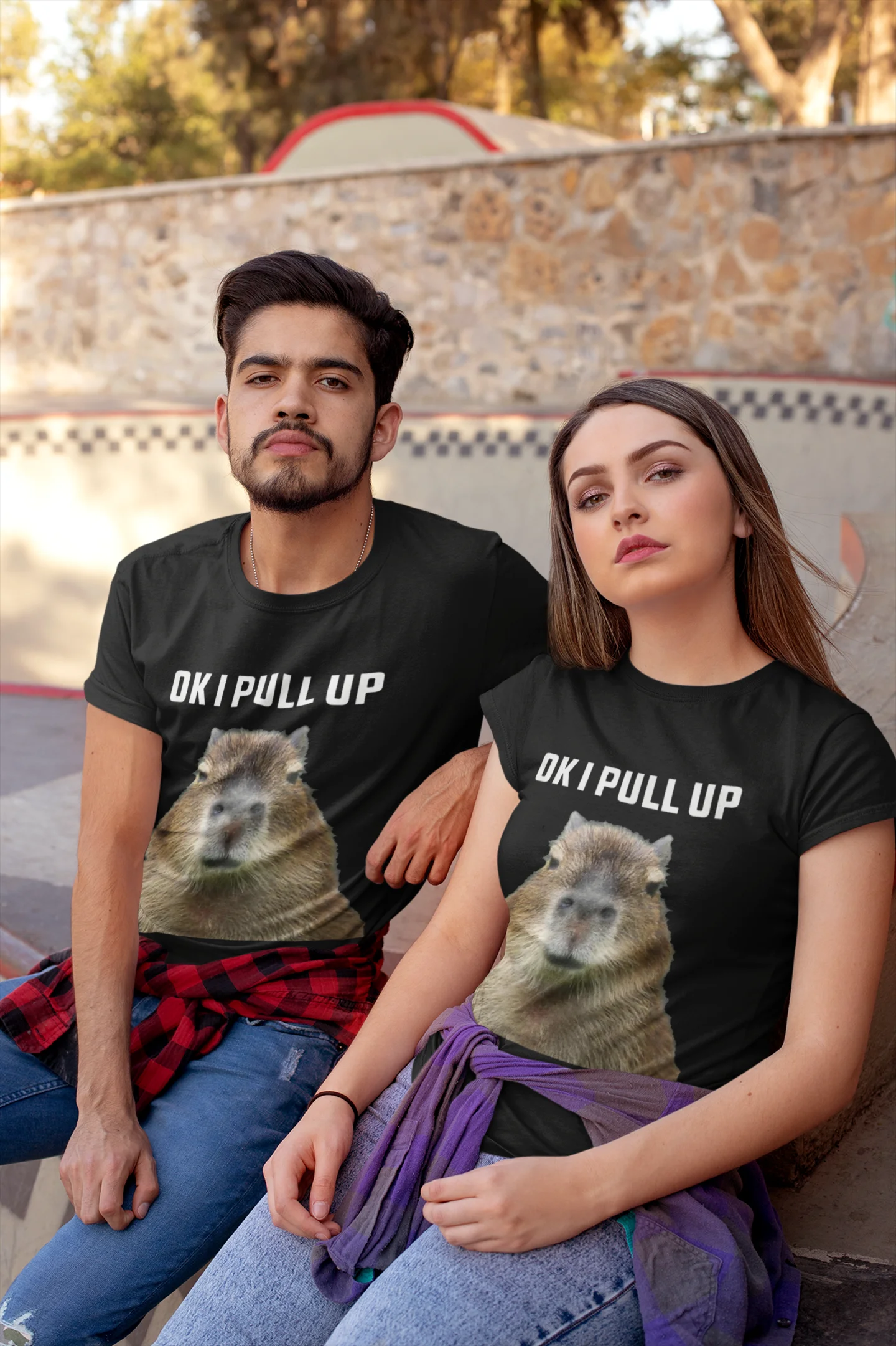 Ok I Pull Up Capybara T-Shirt Funny Memes Trend Hipster Cool Men Tshirst EU Size 100% Cotton Summer Casual Soft T Shirt Tops