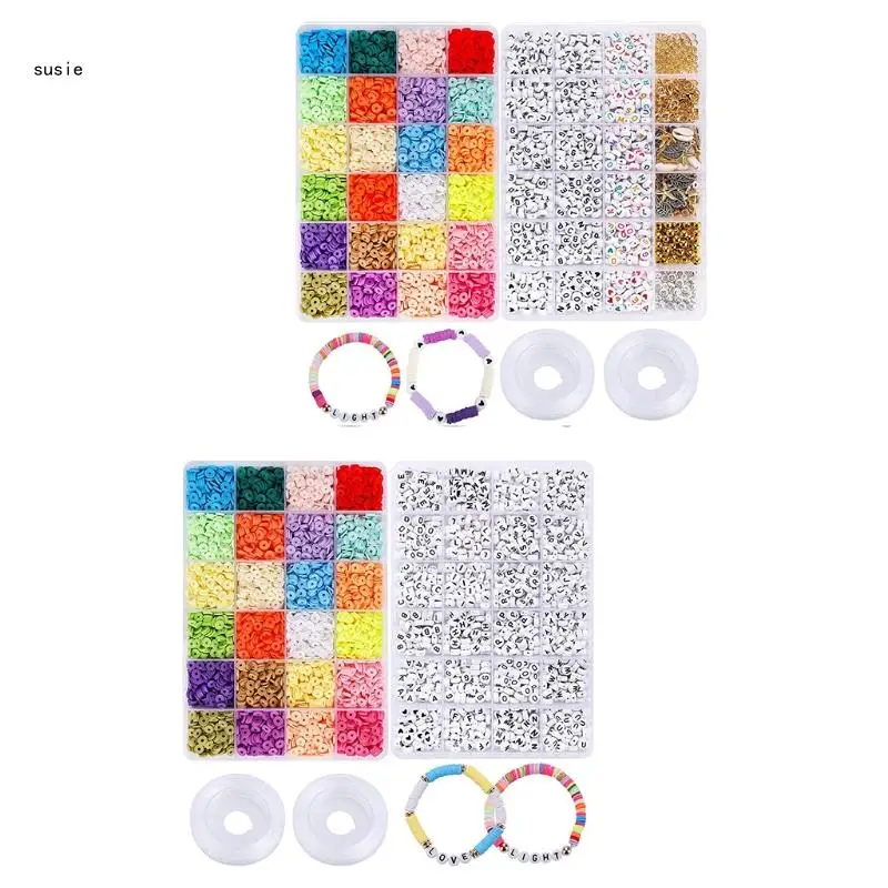 Мягкие керамические бусины с буквами глиняные разноцветные плоские круглые