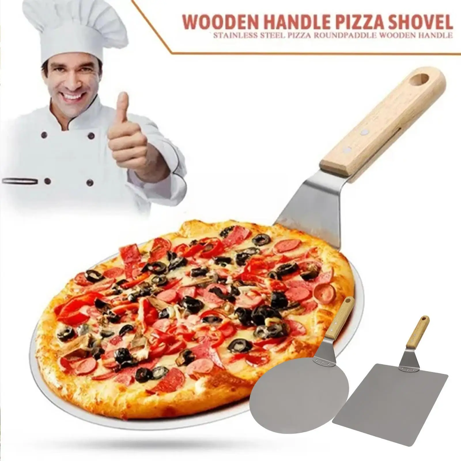 

Лопатки с защитой от ожогов для пиццы, аксессуары для выпечки тортов, пиццы, стальные инструменты для выпечки тортов Sho I3j9