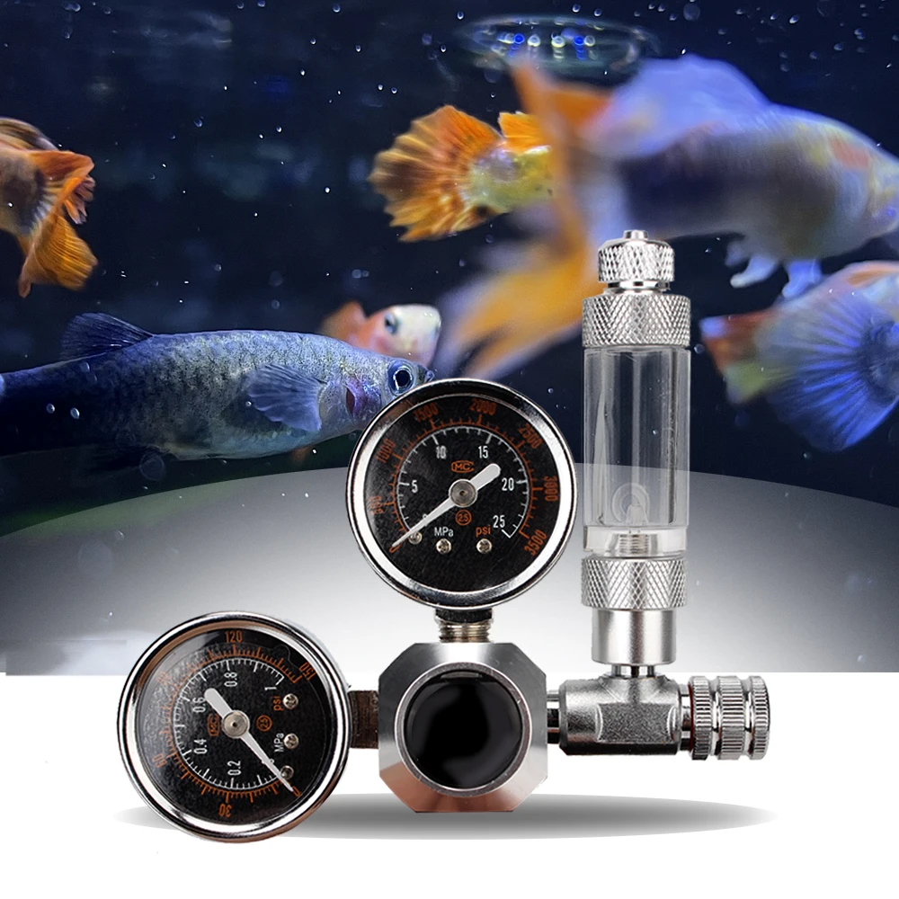 

Aquarium CO2 Regulator With Check Valve Bubble Counter Magnetic Solenoid Kit CO2 Pressure-reducing Valve Fish Tank Accessories