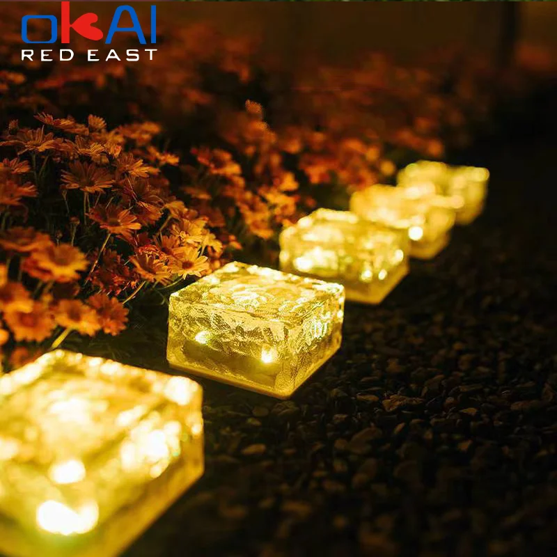 

Solar Brick Ice Cube Light Lawn Outdoor Garden Lights LED Lights for Path Driveway Landscape Backyard Patio ChristmasDecorations