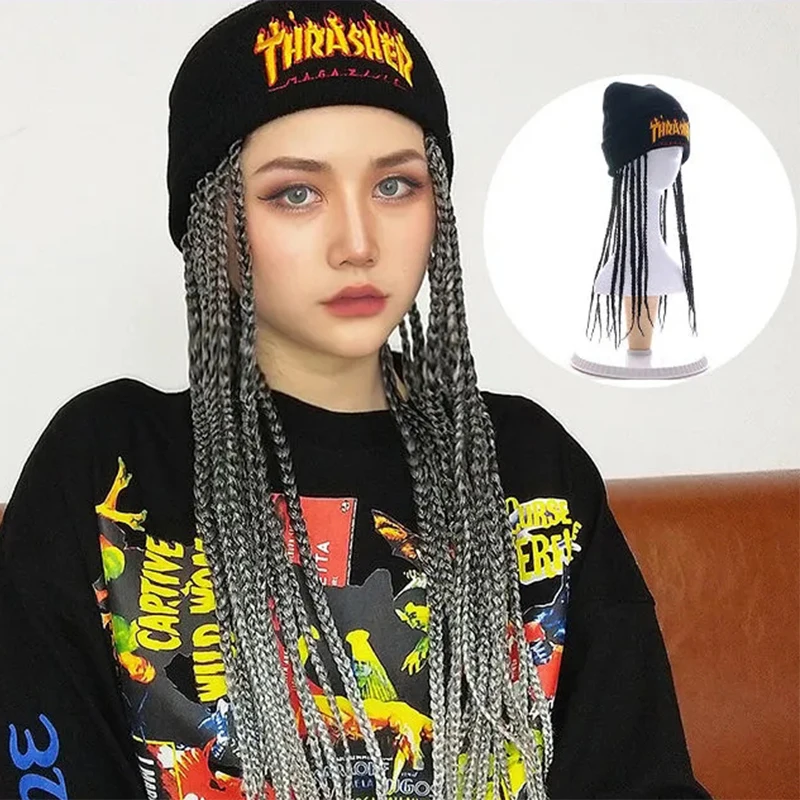 

Punk Style Cap Hip Hop Dirty Braid Hat Men Women Fashion Dirty Braid Hat Rap Cap for Men Band Designer Casual Bonnet for Girls