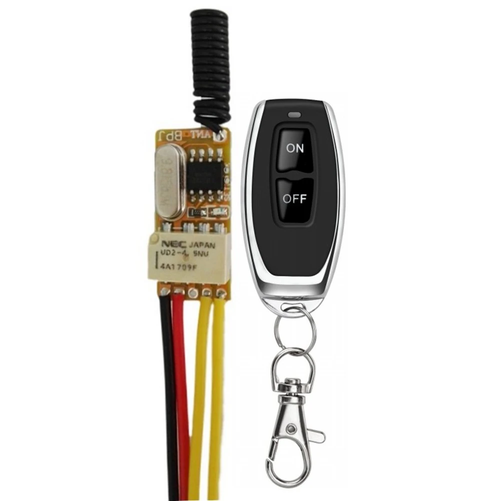 

Миниатюрный радиочастотный дистанционный переключатель, 433 МГц, 4,2 в, 4,5 в, 5 В, 6 в, 7,4 В, 9 В, 12 В, маленькие релейные контактные беспроводные переключатели, мини-переключатель NO COM NC