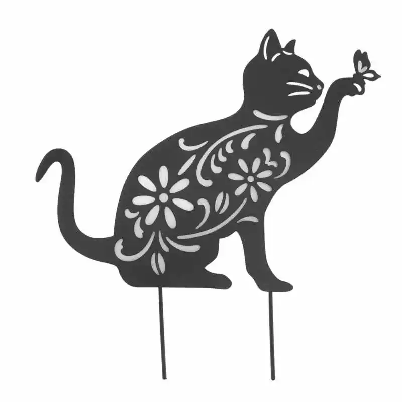 

Праздничное украшение, статуэтка черной кошки, Милая Черная кошка, яркий внешний вид, полый дизайн, прочная металлическая черная искусствен...
