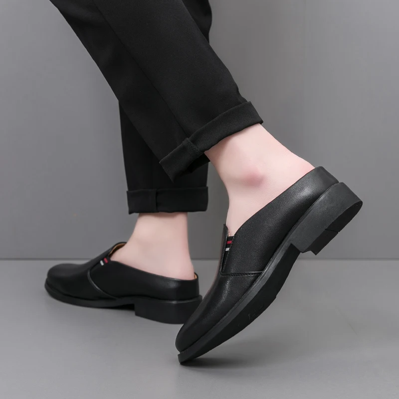 Туфли Muller мужские на низком каблуке ПУ кожа полуносок однотонные Нескользящие