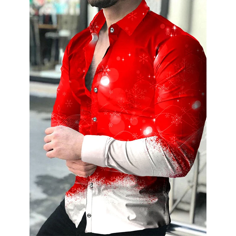 Luxury Men's Shirts Lapel Casual Shirts Designer Plaid 3D Printed Long Sleeve Tops Mens Club Prom Cardigan Oversized Shirts 6XL