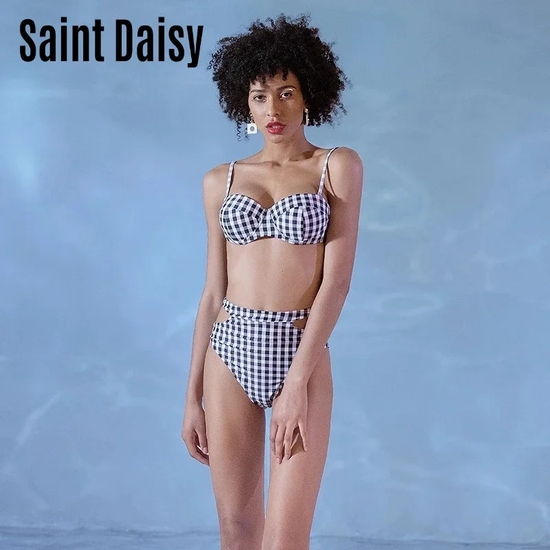 SaintDaisy 2 Peice Set Lolita French Women's Swimsuit 2022 Designer Cute Bikini Free Shipping Wholesale New Arrival Summer 11951