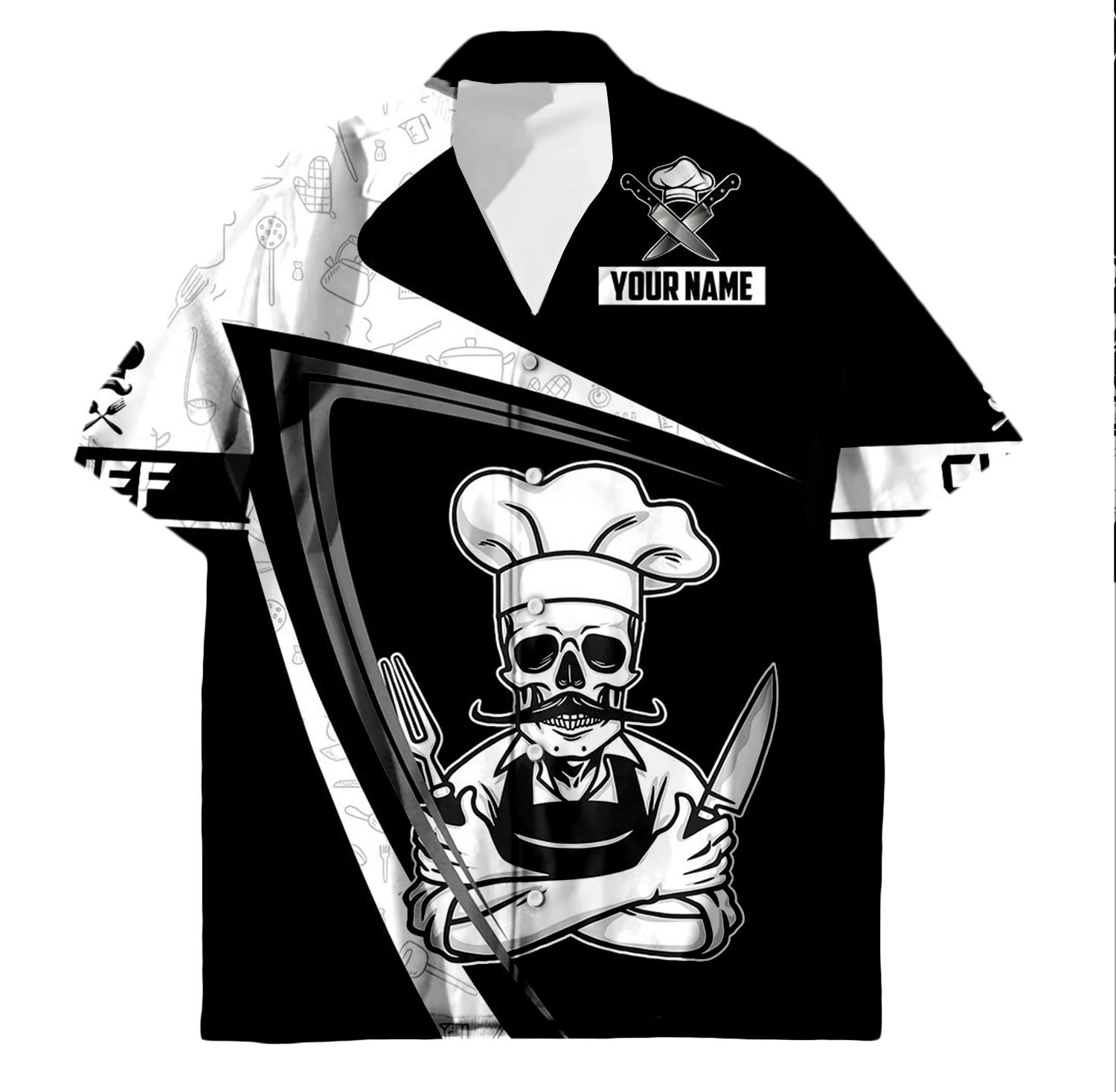 Cosplay Worker Culinary Arts Cooking Master Chef Tattoo 3DPrint Summer Streetwear Retro Casual Hawaiian Shirts Short Sleeves X2