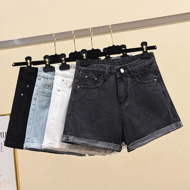 

Fashion Clothes Streetwear High Waist Women Blue Denim Shorts Spring Summer Casual Female Wide Leg Jeans Shorts