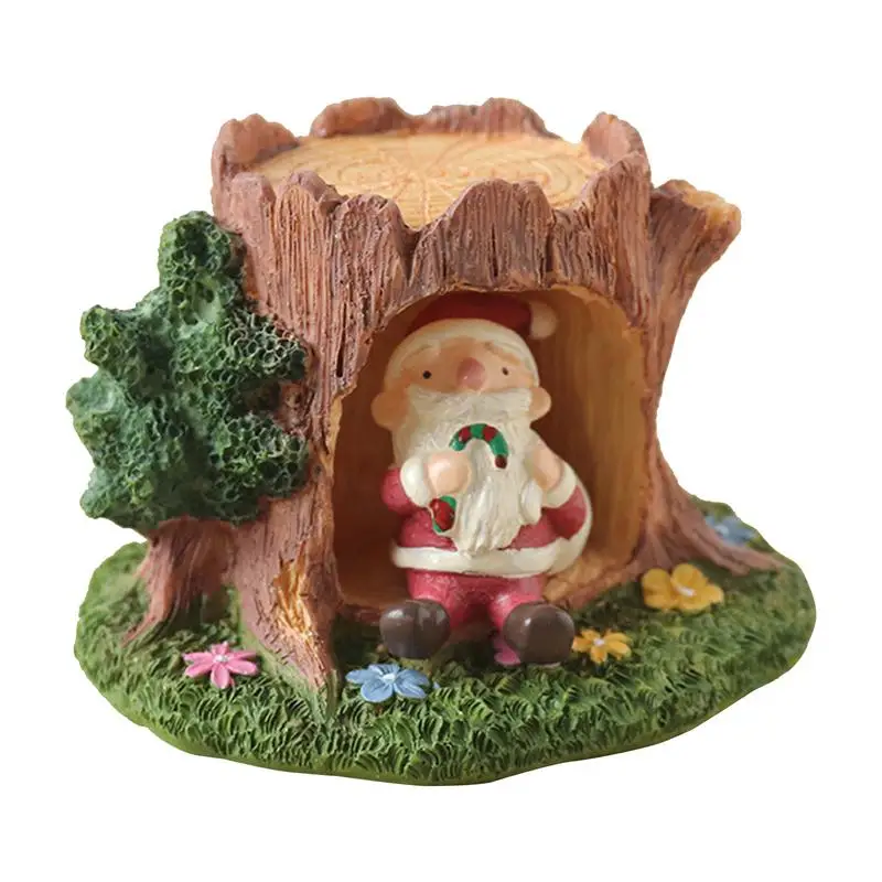 Маленькое дерево пень Декор полимерный рабочий стол декоративное с отверстием