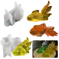 3d large goldfish silicone mold fish epoxy resin mold diy jewelry uv resin pendant charms making mold home decoration
