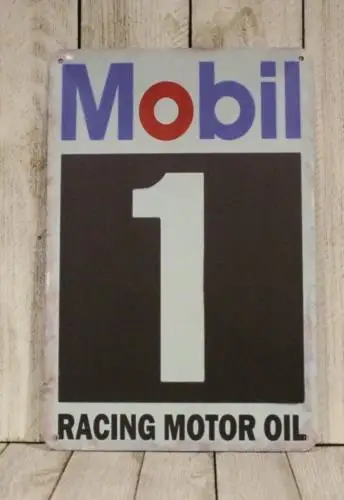 Оловянная надпись на бензозаправочную станцию MOBILE One 1 винтажный стиль Ad Mechanic Garage