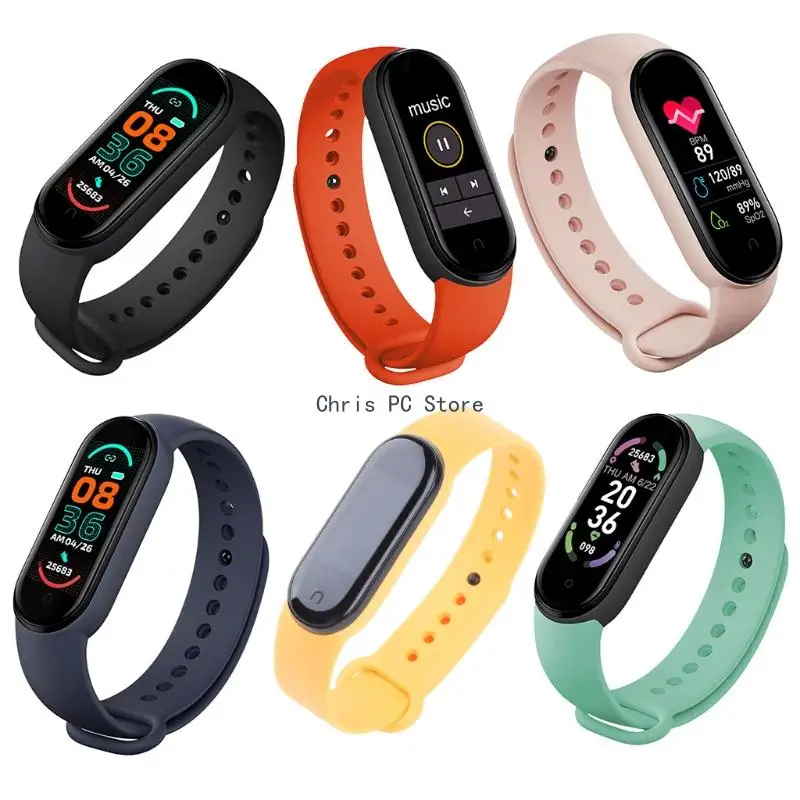 

H8WA Трекер активности M6 Смарт-браслет Часы Фитнес-трекер с пульсометром