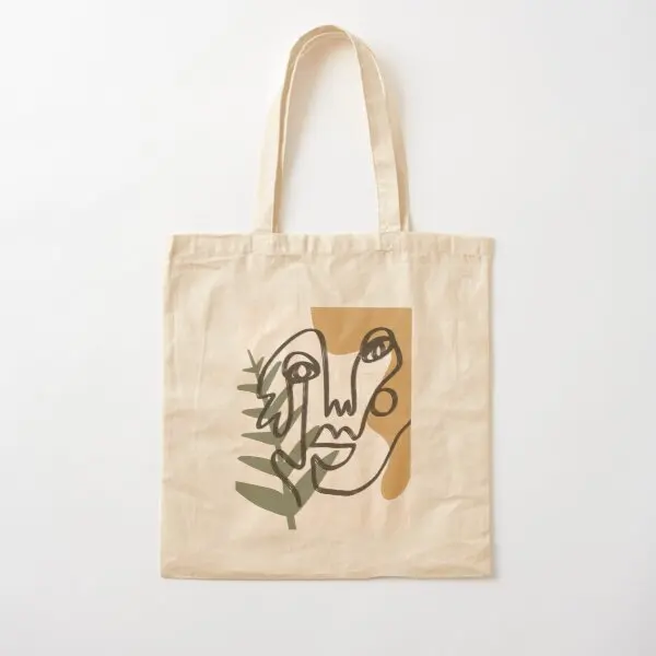 

Abstract Faces 3 Cotton Canvas Bag Travel Grocery Women Printed Foldable Shoulder Bag Tote Fashion Fabric Reusable Unisex