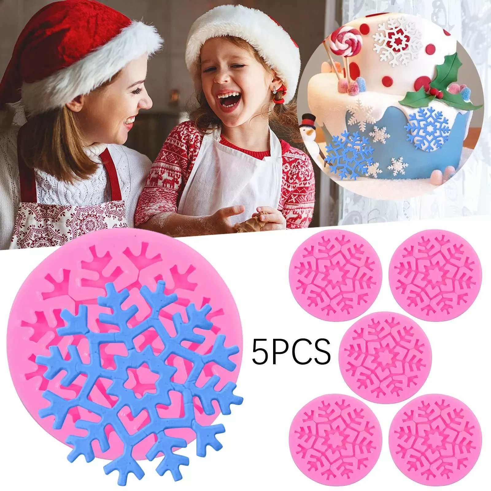 

5PCS Christmas Crystal Epoxy Animal Maple Leaf Cake Tube Pan 9 Inch Pan Cover 13 Inch Metal Sheet Pans for Baking