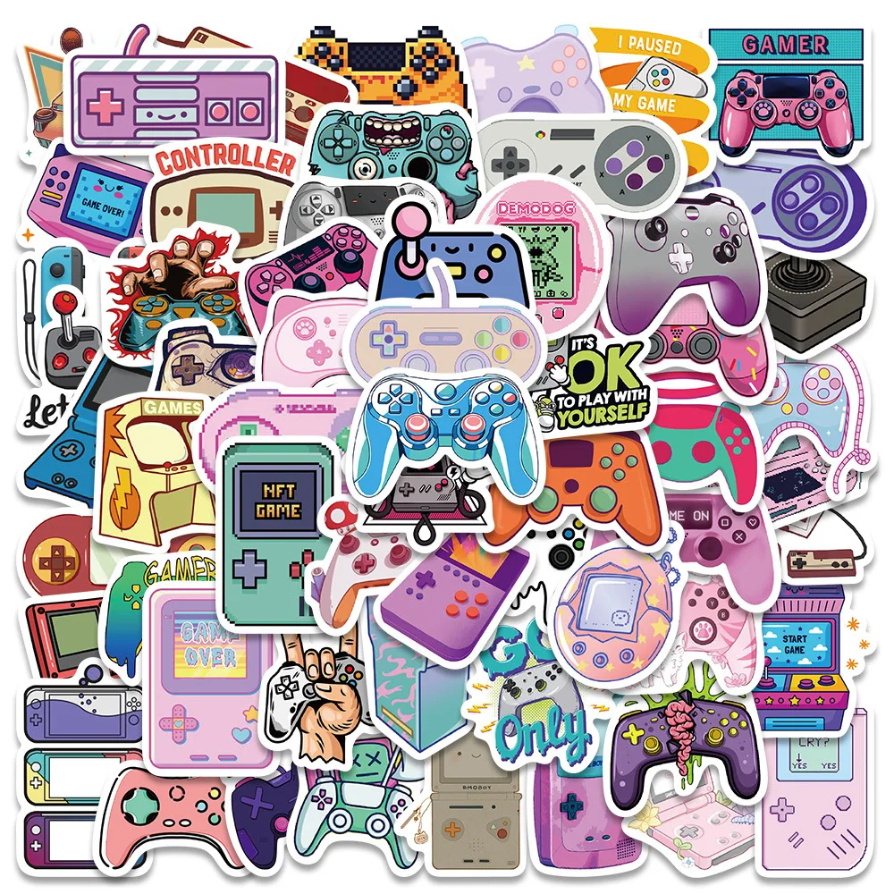 10/60Pcs Cool Vintage Video Game Stickers Decal Skateboard Laptop Phone Bike Car Funny Waterproof Sticker Kids Classic Toys